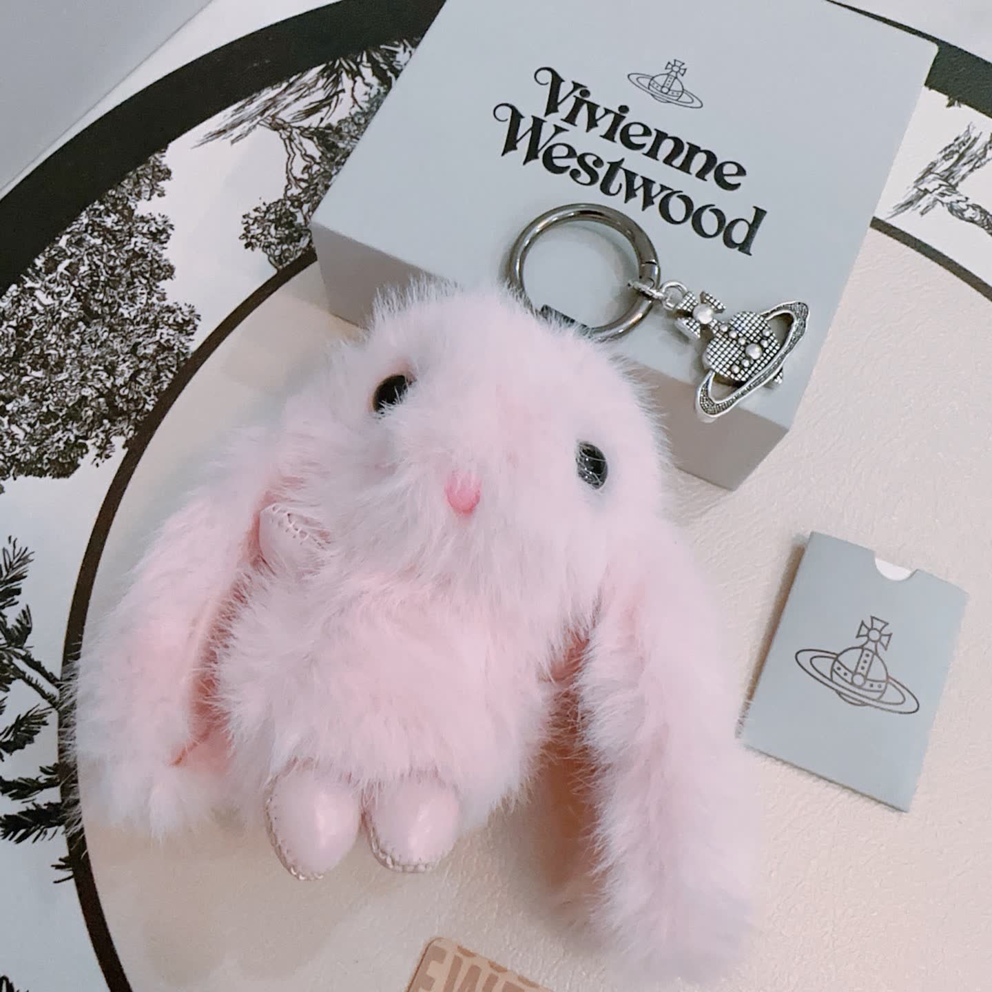 Vivienne Westwood Pink Fur Keychain